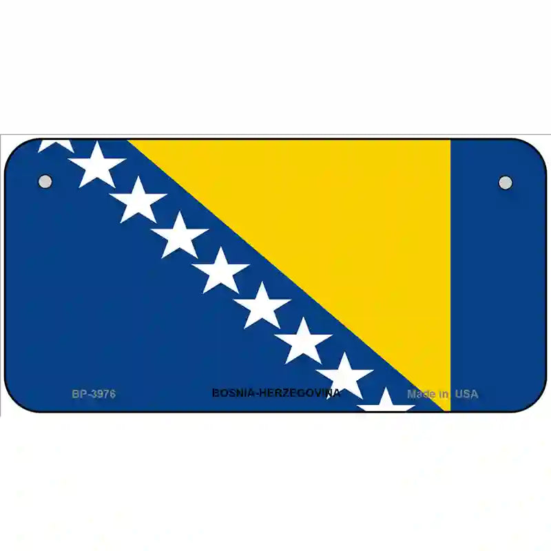 Bosnia Herzegovina Flag Metal Novelty License Plate 6" x 3" (BP)