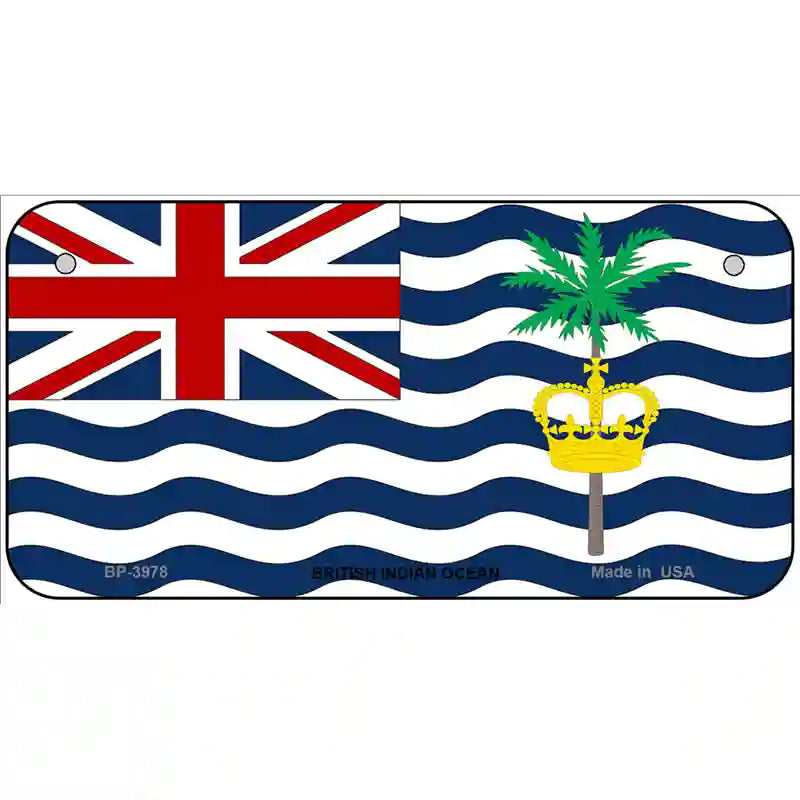 British Indian Ocean Flag Metal Novelty License Plate 6" x 3" (BP)