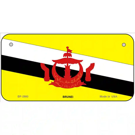 Brunei Flag Metal Novelty License Plate 6" x 3" (BP)