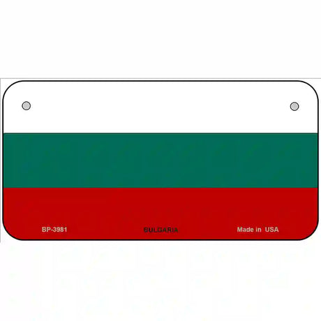 Bulgaria Flag Metal Novelty License Plate 6" x 3" (BP)