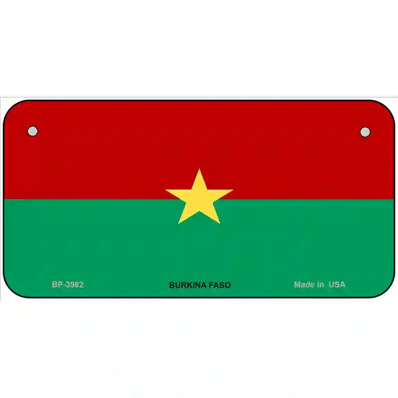 Burkina Faso Flag Metal Novelty License Plate 6" x 3" (BP)