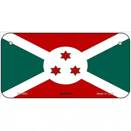 Burundi Flag Metal Novelty License Plate 6" x 3" (BP)