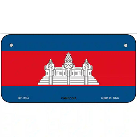 Cambodia Flag Metal Novelty License Plate 6" x 3" (BP)