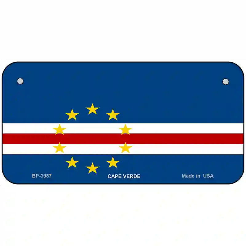 Cape Verde Flag Metal Novelty License Plate 6" x 3" (BP)