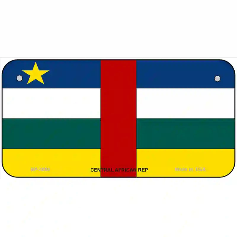 Central African Rep Flag Metal Novelty License Plate 6" x 3" (BP)