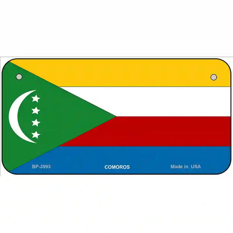 Comoros Flag Metal Novelty License Plate 6" x 3" (BP)