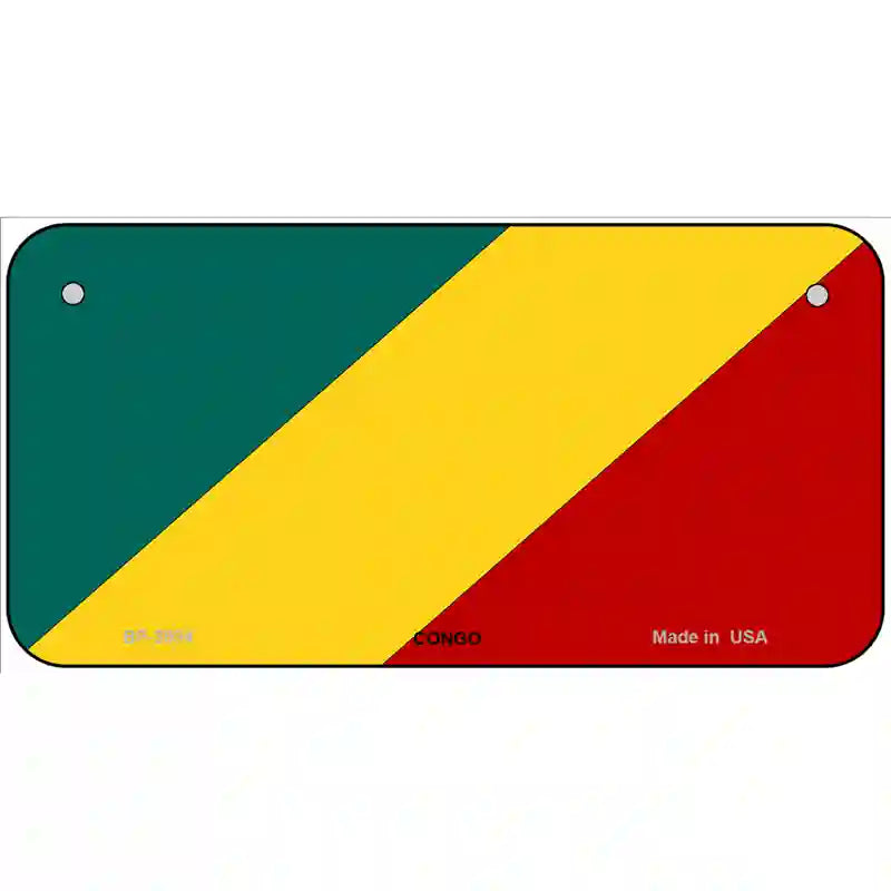 Congo Flag Metal Novelty License Plate 6" x 3" (BP)