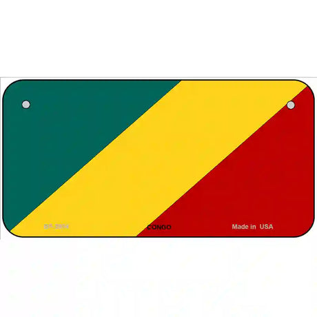 Congo Flag Metal Novelty License Plate 6" x 3" (BP)