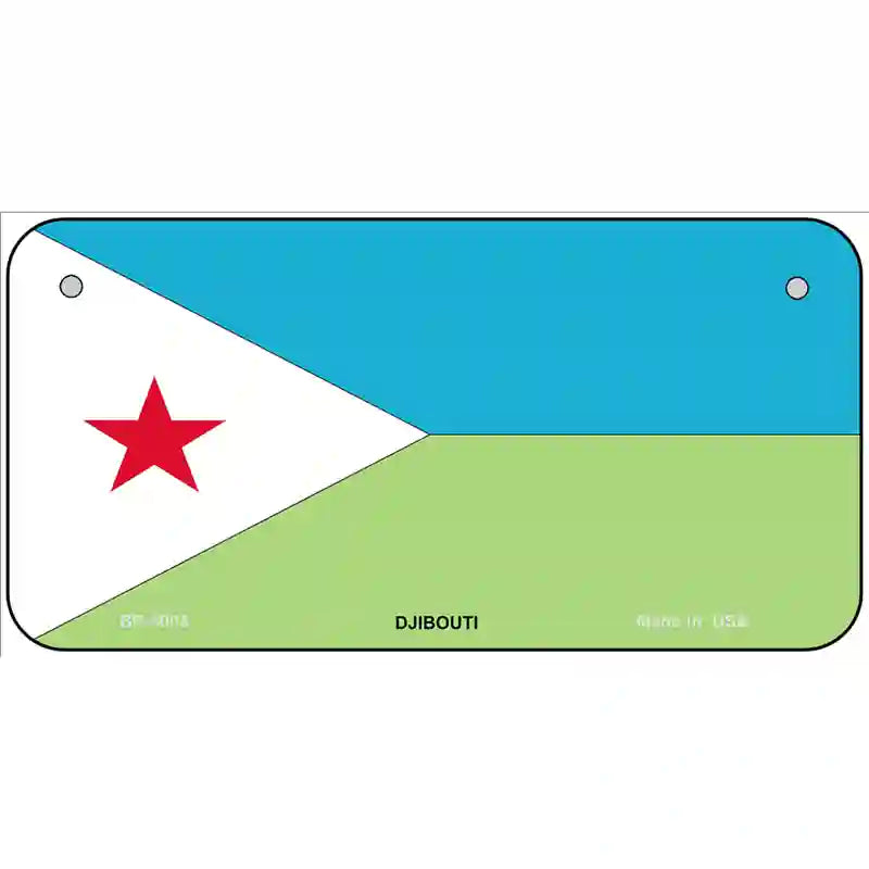 Djibouti Flag Metal Novelty License Plate 6" x 3" (BP)