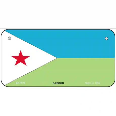 Djibouti Flag Metal Novelty License Plate 6" x 3" (BP)