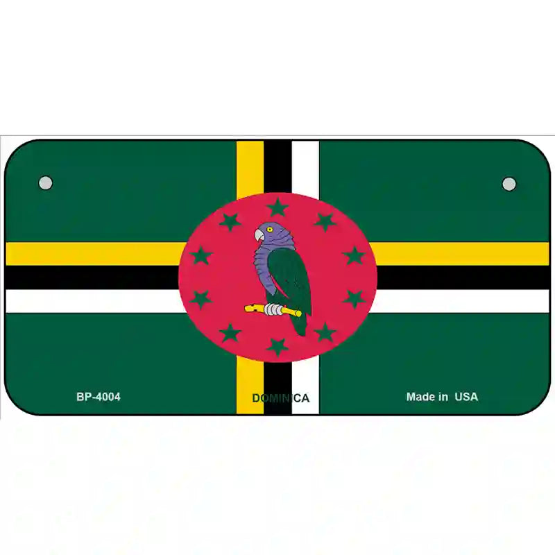 Dominica Flag Metal Novelty License Plate 6" x 3" (BP)