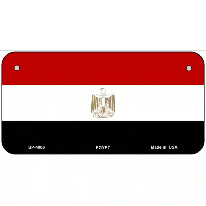 Egypt Flag Metal Novelty License Plate 6" x 3" (BP)