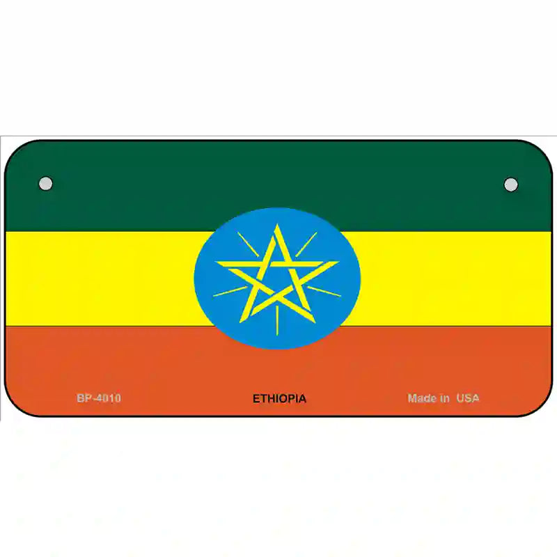 Ethiopia Flag Metal Novelty License Plate 6" x 3" (BP)