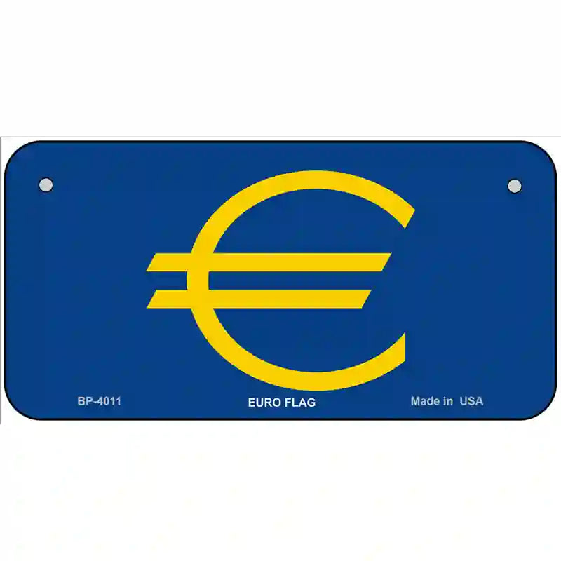 Euro Flag Metal Novelty License Plate 6" x 3" (BP)