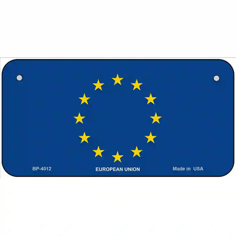 European Union Flag Metal Novelty License Plate 6" x 3" (BP)