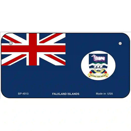 Falkland Islands Flag Metal Novelty License Plate 6" x 3" (BP)