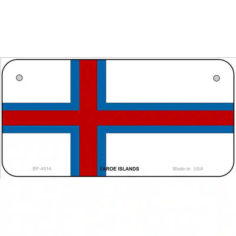 Faroe Islands Flag Metal Novelty License Plate 6" x 3" (BP)