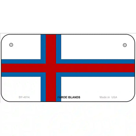 Faroe Islands Flag Metal Novelty License Plate 6" x 3" (BP)