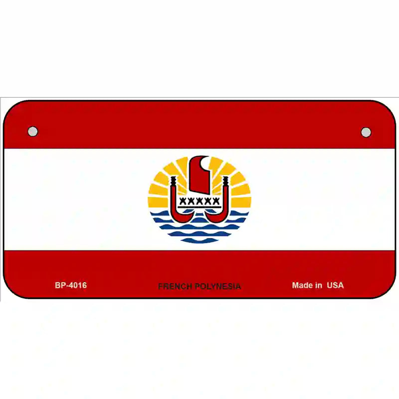 French Polynesia Flag Metal Novelty License Plate 6" x 3" (BP)