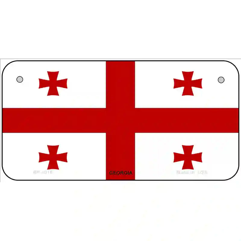 Georgia Flag Metal Novelty License Plate 6" x 3" (BP)