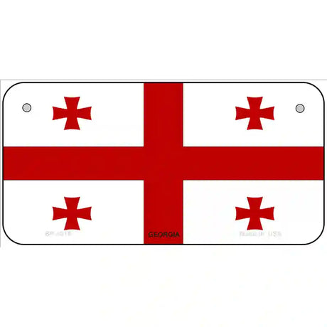 Georgia Flag Metal Novelty License Plate 6" x 3" (BP)