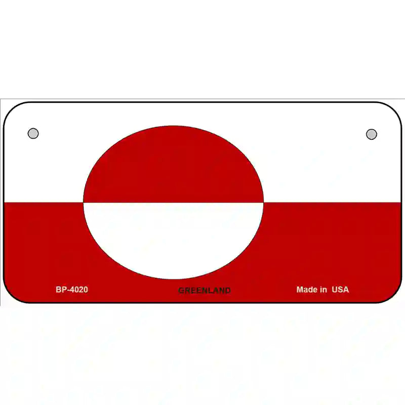 Greenland Flag Metal Novelty License Plate 6" x 3" (BP)