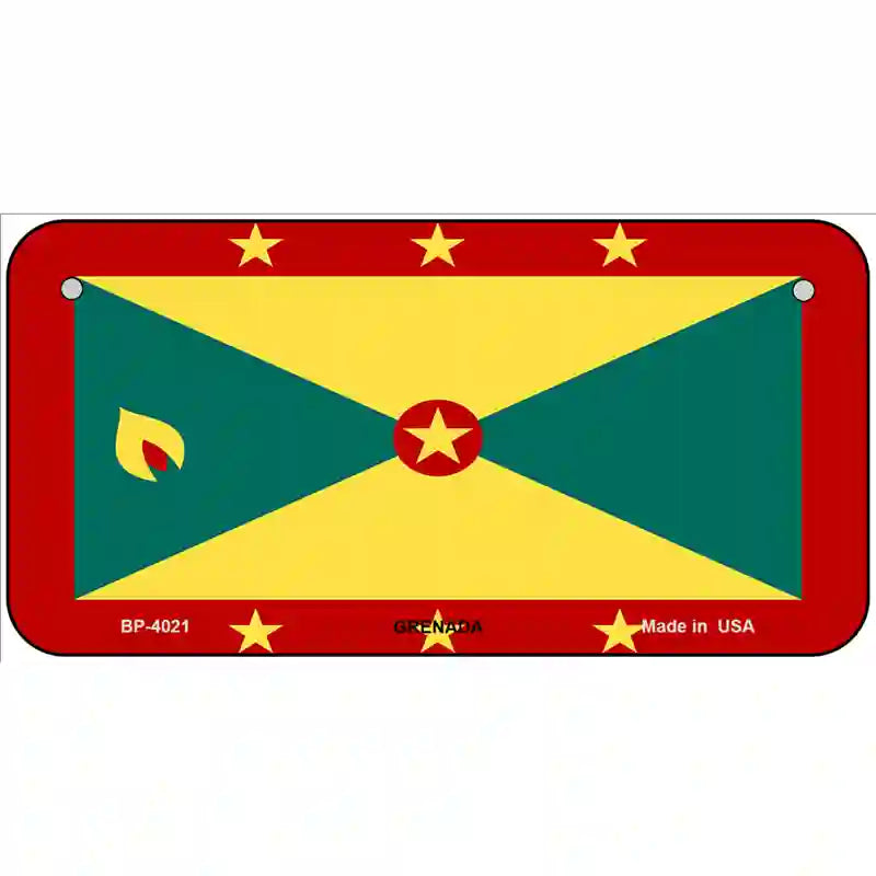 Grenada Flag Metal Novelty License Plate 6" x 3" (BP)