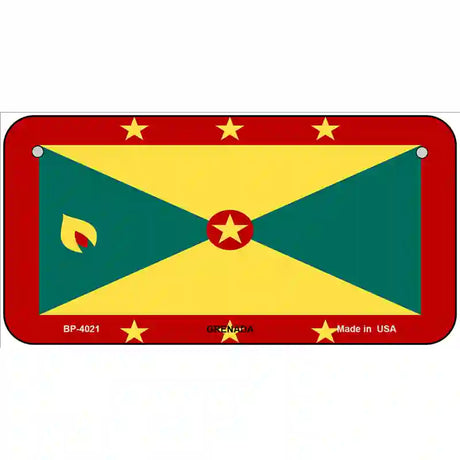 Grenada Flag Metal Novelty License Plate 6" x 3" (BP)