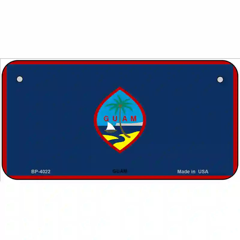 Guam Flag Novelty Metal License Plate Tag 6" x 3" (BP)