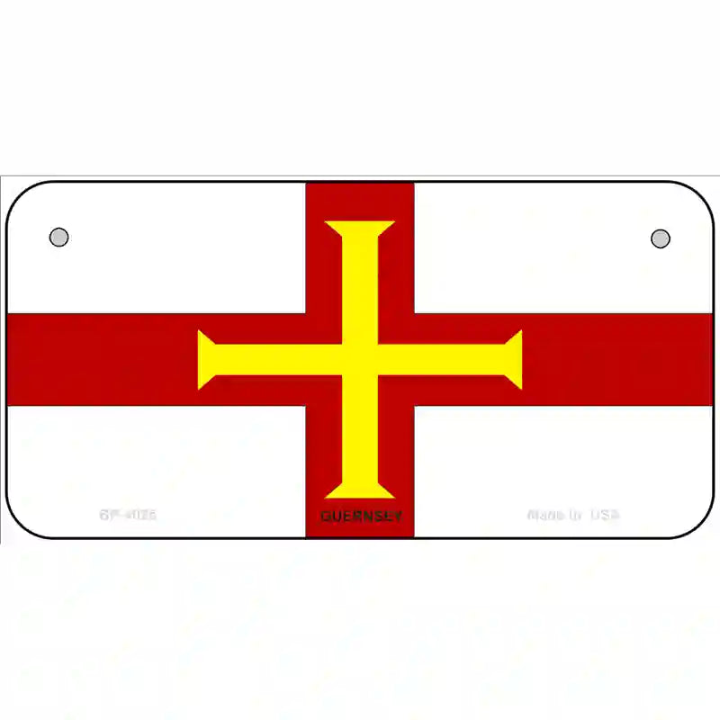 Guernsey Flag Metal Novelty License Plate 6" x 3" (BP)