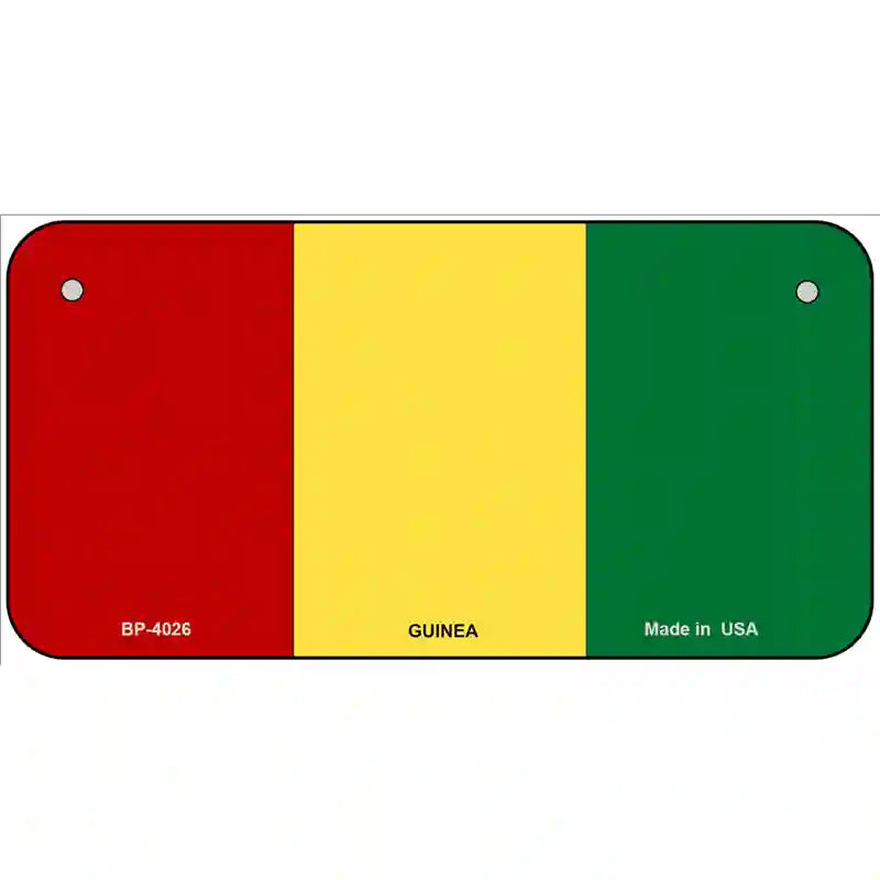 Guinea Flag Metal Novelty License Plate 6" x 3" (BP)