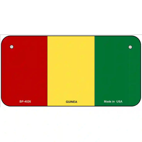 Guinea Flag Metal Novelty License Plate 6" x 3" (BP)