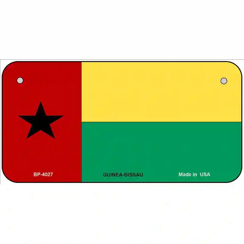 Guinea-Bissau Flag Metal Novelty License Plate Tag Sign 6" x 3" (BP)