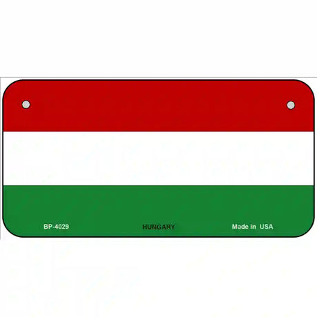 Hungary Flag Metal Novelty License Plate 6" x 3" (BP)