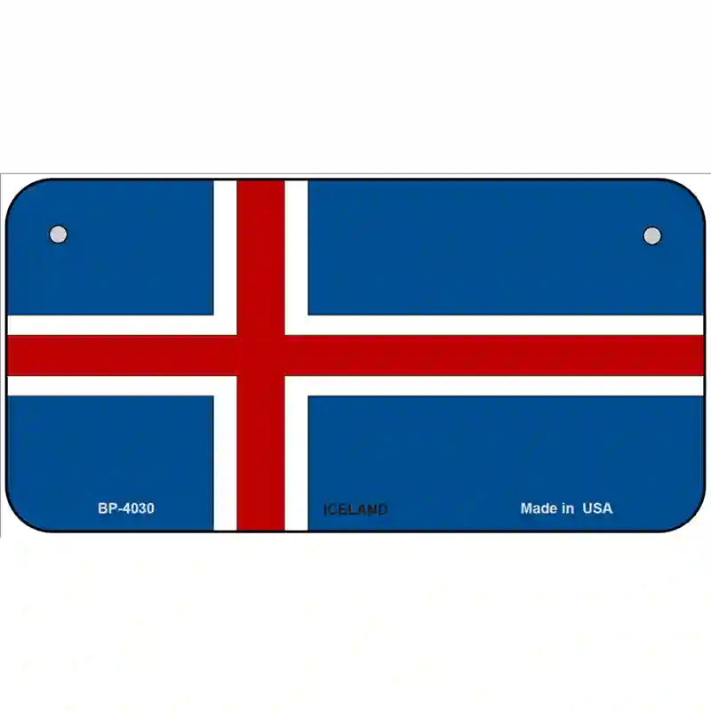 Iceland Flag Metal Novelty License Plate 6" x 3" (BP)