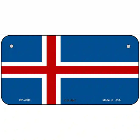 Iceland Flag Metal Novelty License Plate 6" x 3" (BP)