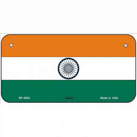 India Flag Metal Novelty License Plate 6" x 3" (BP)