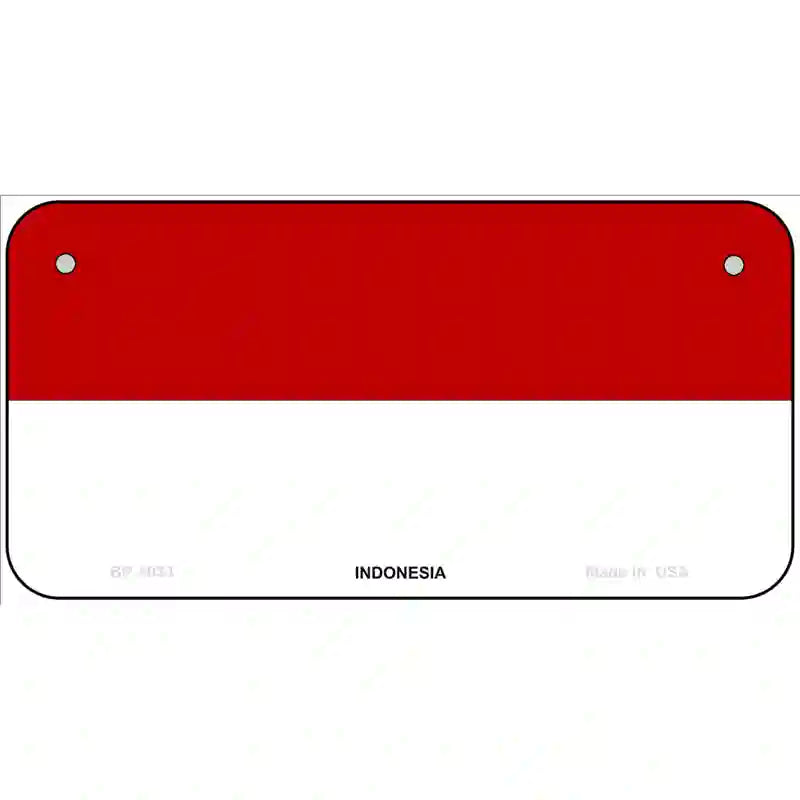 Indonesia Flag Metal Novelty License Plate 6" x 3" (BP)