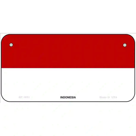 Indonesia Flag Metal Novelty License Plate 6" x 3" (BP)