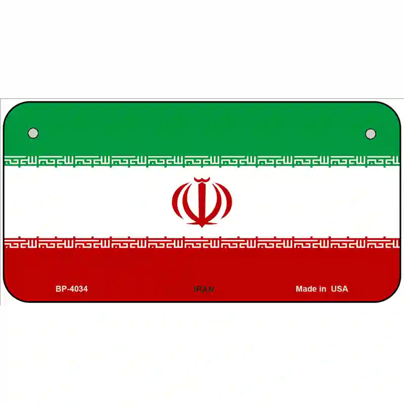 Iran Flag Metal Novelty License Plate 6" x 3" (BP)