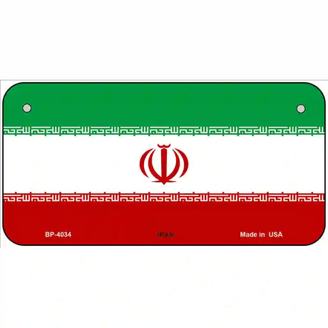 Iran Flag Metal Novelty License Plate 6" x 3" (BP)