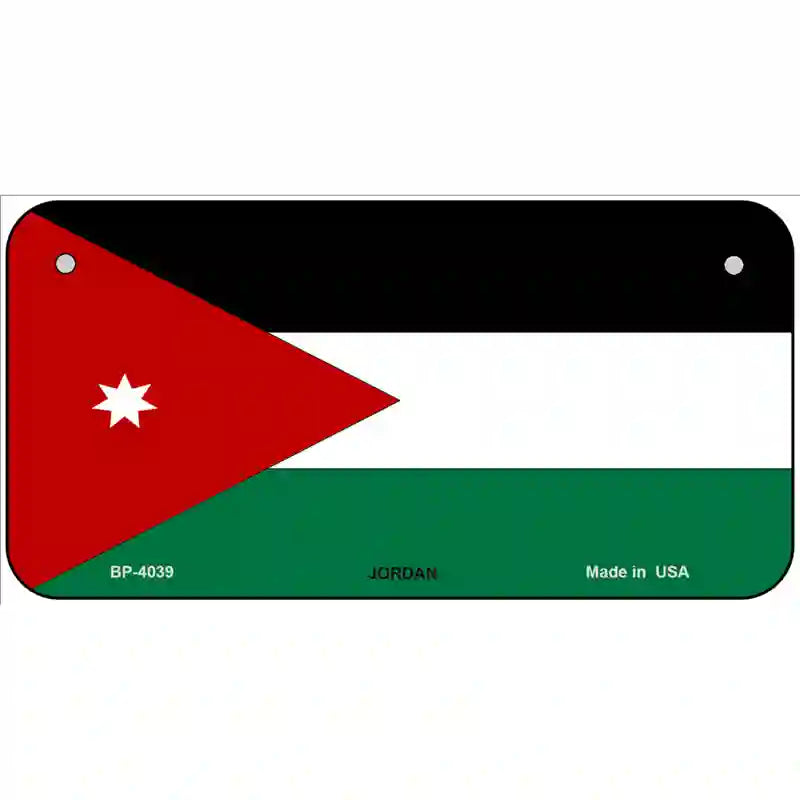 Jordan Flag Metal Novelty License Plate 6" x 3" (BP)