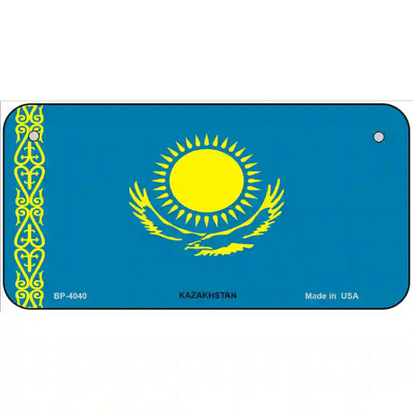 Kazakhstan Flag Metal Novelty License Plate 6" x 3" (BP)