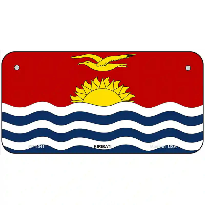 Kiribati Flag Metal Novelty License Plate 6" x 3" (BP)