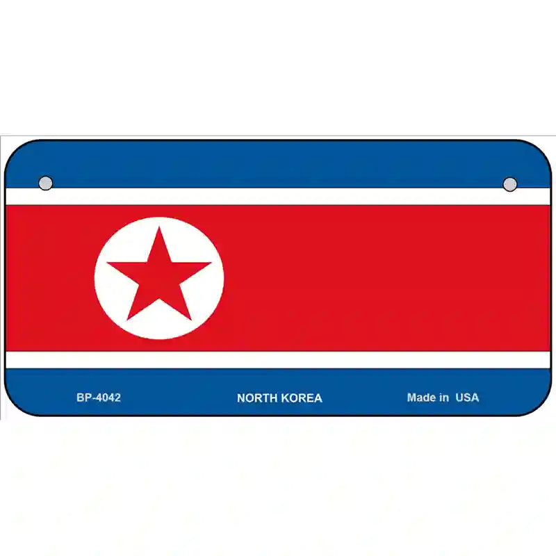 North Korea Flag Metal Novelty License Plate 6" x 3" (BP)