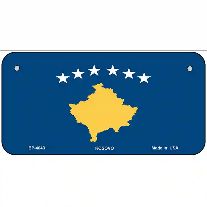 Kosovo Flag Metal Novelty License Plate 6" x 3" (BP)