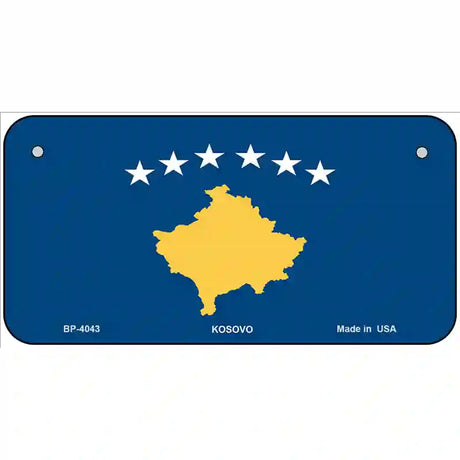 Kosovo Flag Metal Novelty License Plate 6" x 3" (BP)