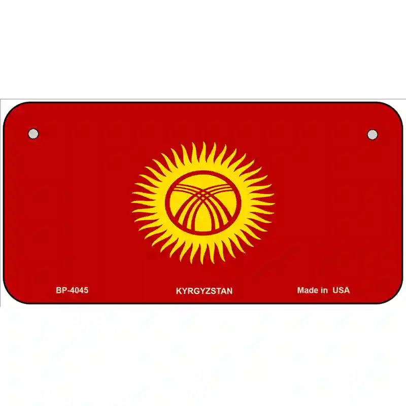 Kyrgyzsyan Flag Metal Novelty License Plate 6" x 3" (BP)