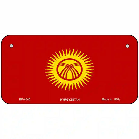 Kyrgyzsyan Flag Metal Novelty License Plate 6" x 3" (BP)