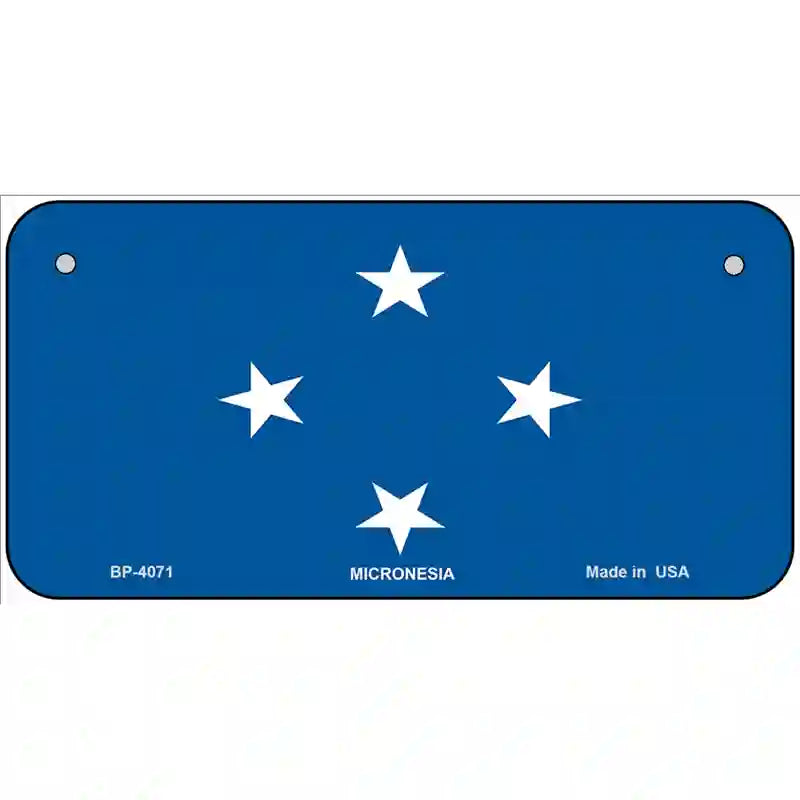 Micronesia Flag Metal Novelty License Plate 6" x 3" (BP)